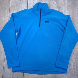 Helly Hansen Fleece Pullover Mens Large Blue Polartec Quarter Zip Daybreaker